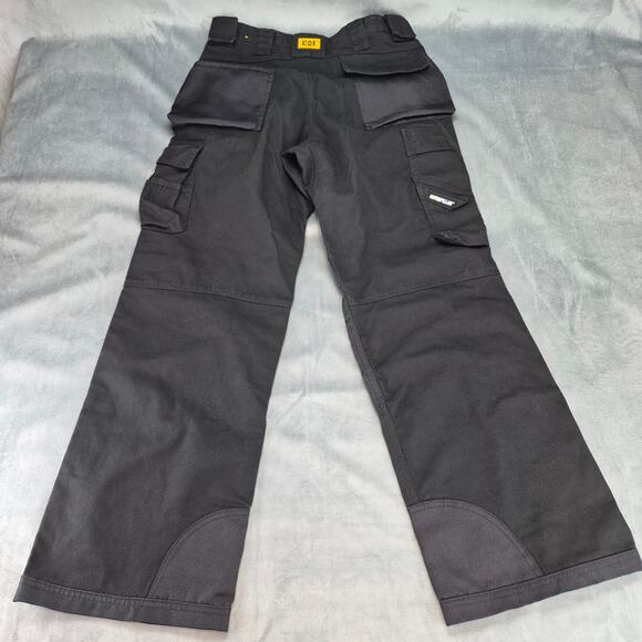 Caterpillar Work Pants Mens 32x32 Black Utility Cargo CAT Trademark C172 Pants - Picture 11 of 12